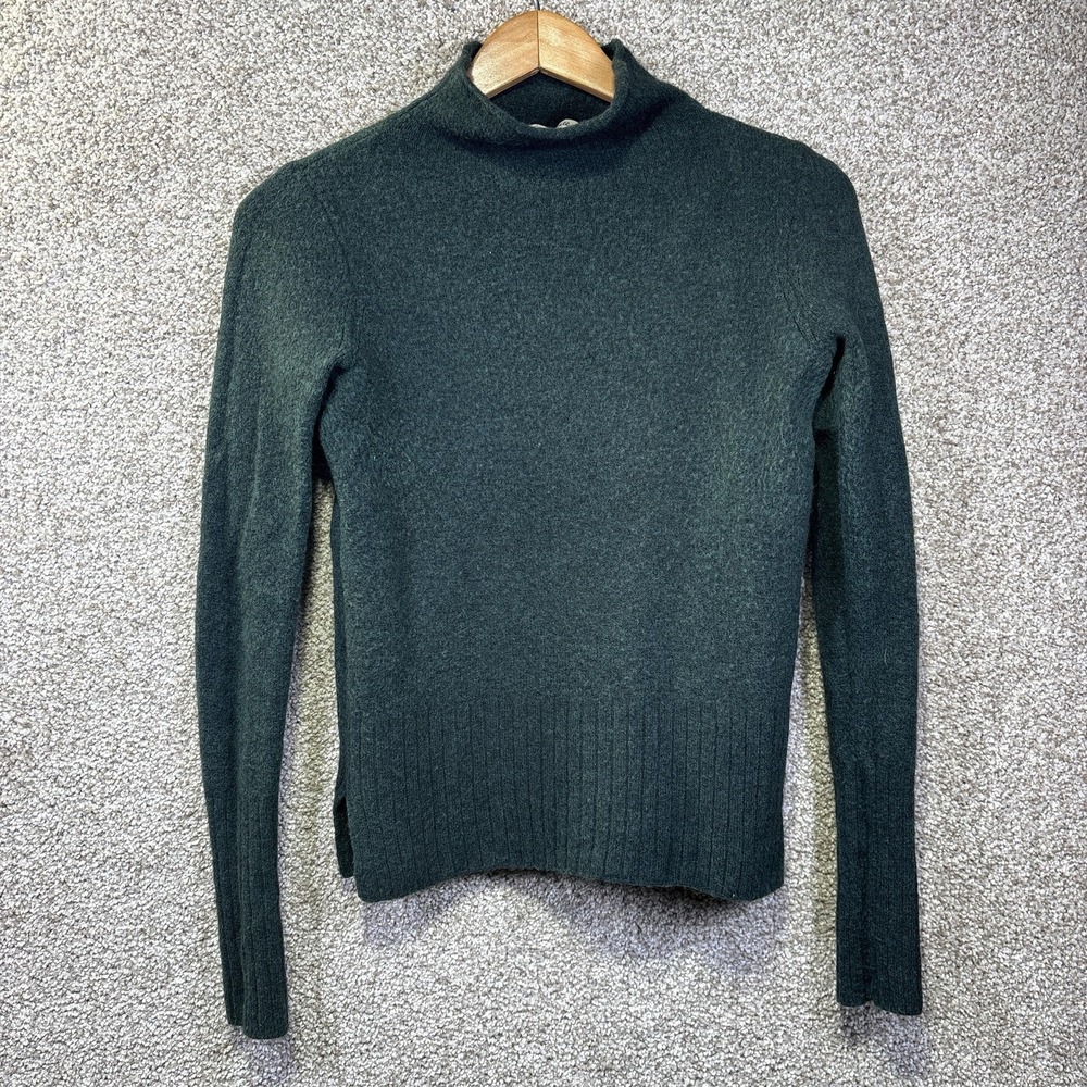 Madewell Sweater Womens‎ XXS Green Mock Neck Alpaca Wool Knit Pullover Stretch